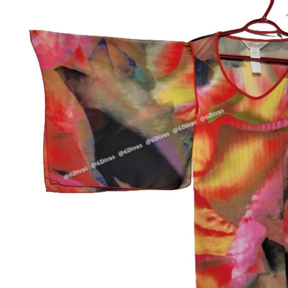 Gorgeous Colourful Tunics Tops Blouse Butterfly Sleeves XS, S, M, L, XL - NEW ! - Picture 3 of 10